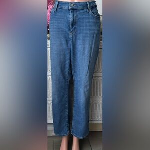 Levi’s 414 Classic Straight Legs High Rise Cotton Slight Whiskers Blue Size 18W